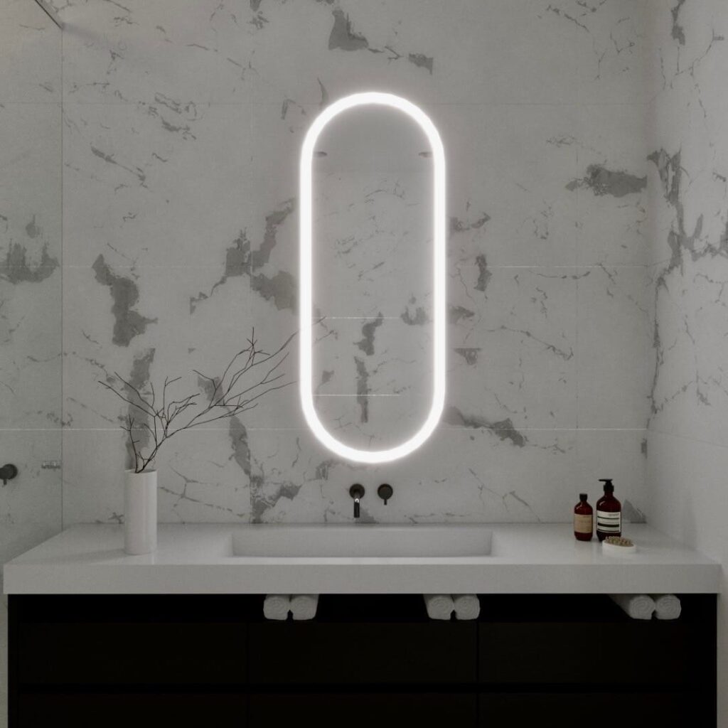 piliules formos led veidrodis su apsvietimu