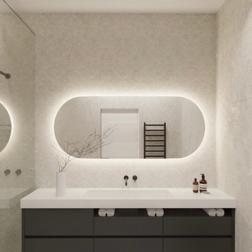 piliules formos led veidrodis su apsvietimu didelis