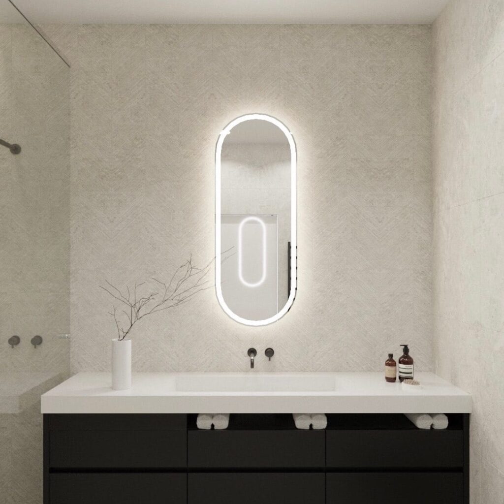 piliules formos led veidrodis su apsvietimu