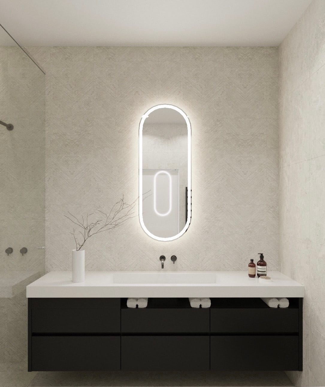 piliules formos led veidrodis su apsvietimu